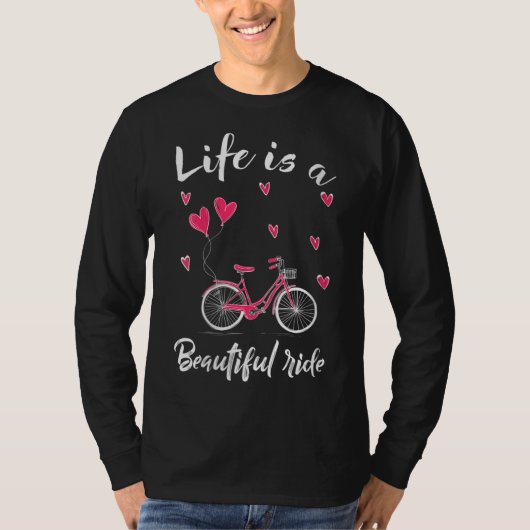 サイクリング生活は美しい自転車だ Tシャツ (正面)