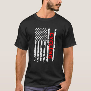 サイクリング米国国旗 Tシャツ
