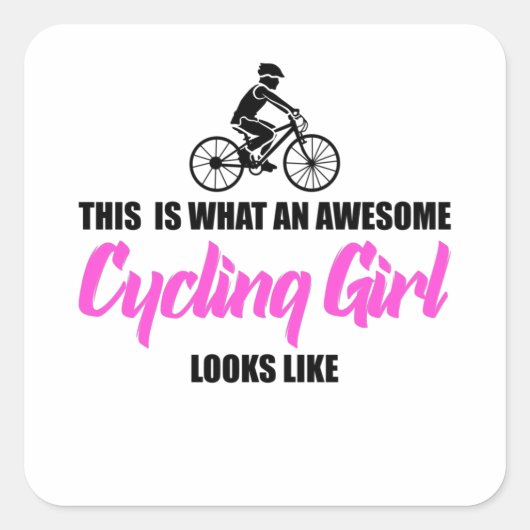 サイクリング素晴らし女 スクエアシール (正面)