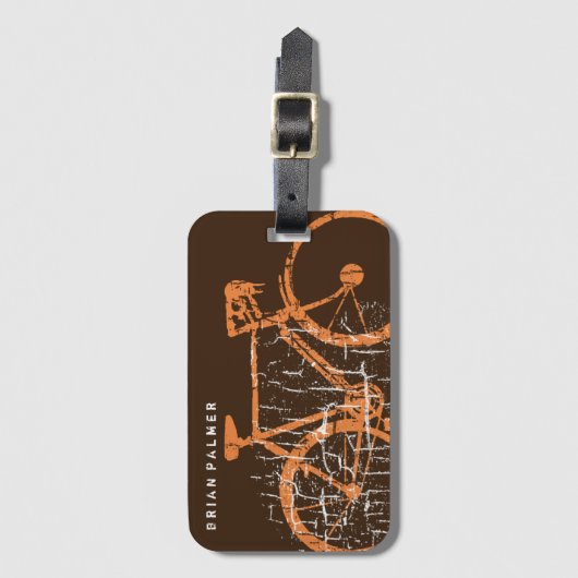 /サイクリング自転車に乗ることは、名前入りが自転車に乗ります ラゲッジタグ (正面縦)