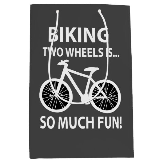 サイクリング自転車サイクリングサイクリストサイクリング ミディアムペーパーバッグ (正面)