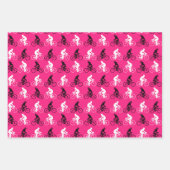 サイクリング自転車スポーティテーマピンクパープルグレー ラッピングペーパーシート (正面)