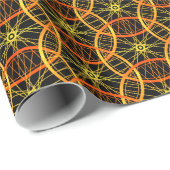 サイクリング自転車ホイールオレンジブラックパターン ラッピングペーパー (ロールコーナー)