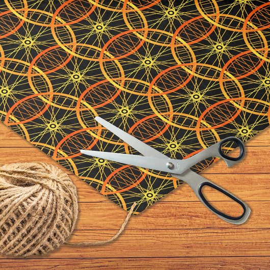 サイクリング自転車ホイールオレンジ色イエローパターン 薄葉紙