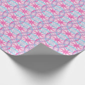 サイクリング自転車ホイールピンクブルー ラッピングペーパー (角)