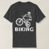 サイクリング自転車乗りサイクリングスケルトンバイクおもしろい Tシャツ (デザイン正面)