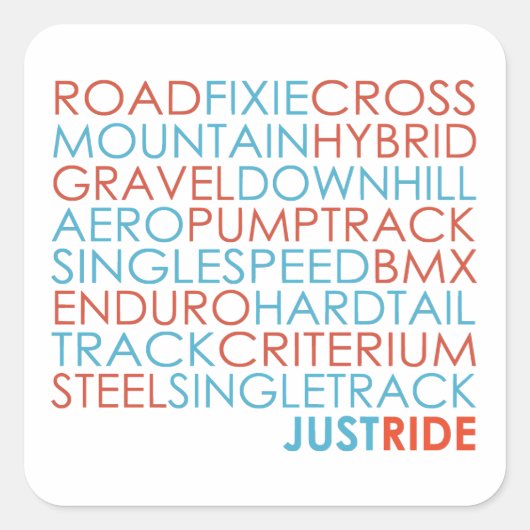 サイクリング自転車自転車マウンテンバイクジャストライド スクエアシール (正面)
