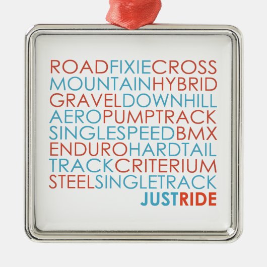 サイクリング自転車自転車マウンテンバイクジャストライド メタルオーナメント (正面)