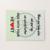 サイクリング見積自転車ホイールグリーン ジグソーパズル (横)