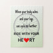 サイクリング見積自転車ホイールグリーン ジグソーパズル (縦)