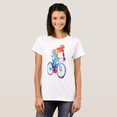 サイクリング道路自転車水絵画色 Tシャツ (正面フル)