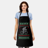 サイクリング醜いクリスマスセーター エプロン (着用した状態)