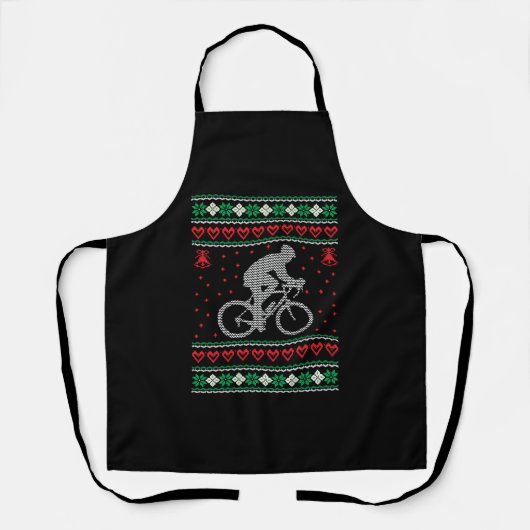 サイクリング醜いクリスマスセーター エプロン (正面)