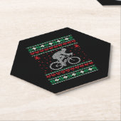 サイクリング醜いクリスマスセーター ペーパーコースター (アングル)