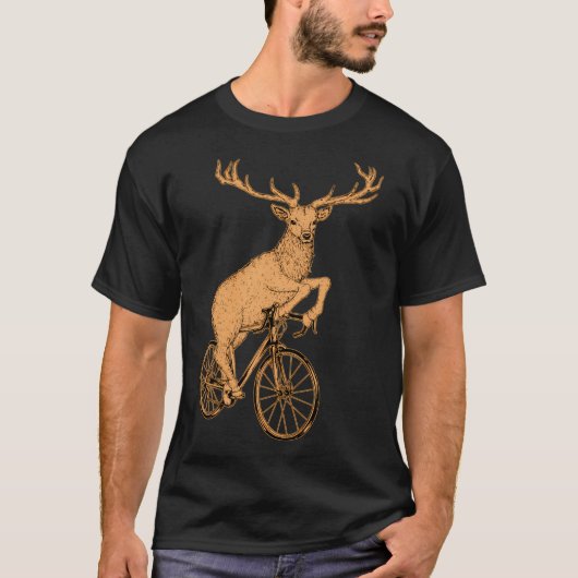 サイクリング鹿 Tシャツ (正面)