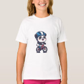 サイクリング アドベンチャー パンダ キッズ Tシャツ (正面)