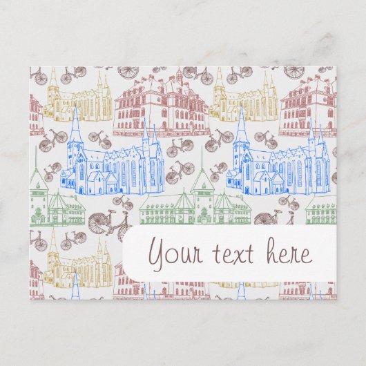 サイクリング・アーフパターン（の模様が）あるス ポストカード (正面)