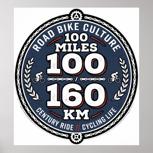 サイクリング センチュリーライド 100マイル 160km  ポスター (正面)
