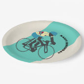 サイクリング(ターコイズ) ペーパープレート (アングル)