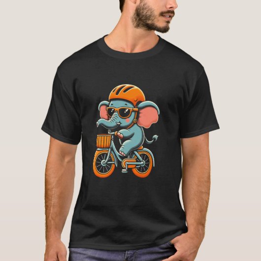 サイクリング バイク エレファント Tシャツ (正面)