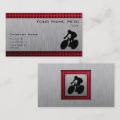 サイクリング；ブラシ仕上げメタルの外観 名刺 (正面/裏面)