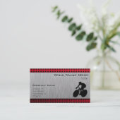 サイクリング；ブラシ仕上げメタルの外観 名刺 (スタンド正面)