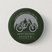 サイクリング 自転車乗り 誕生日おめでとう カスタマイズ 缶バッジ (正面)