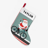 サイクリング 自転車 スモールクリスマスストッキング (正面 (吊り時))
