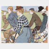 サイクリング、自転車、ヴァンカスペル フリースブランケット (正面(横))