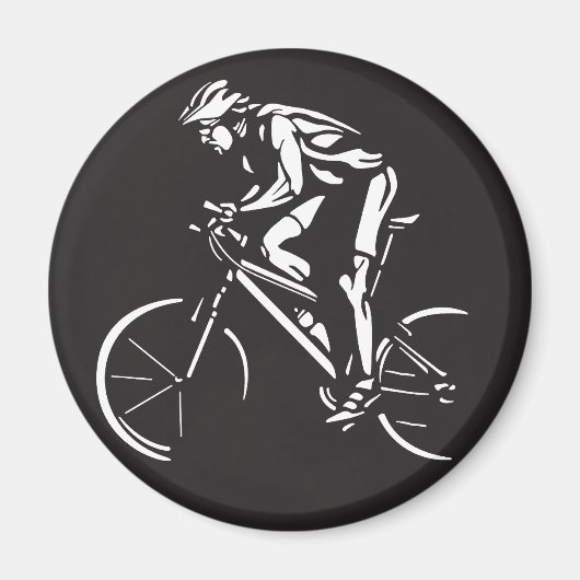 サイクリング 自転車 逆さ シルエット マグネット (正面)