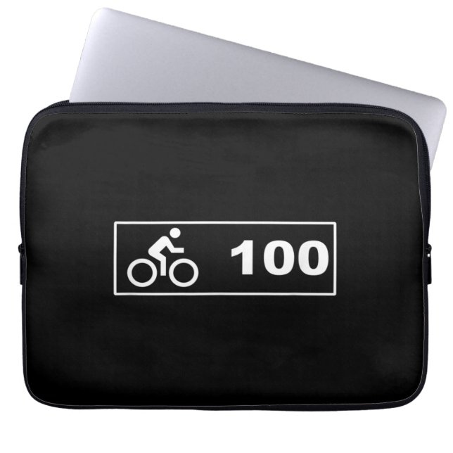 サイクリング - 100km ライド ラップトップスリーブ (正面)