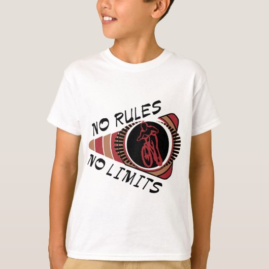 サイクリングBMX規則無し限界無し Tシャツ (正面)