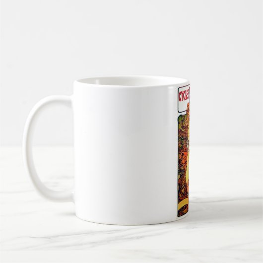 サイクルの完全、ミュシャ コーヒーマグカップ (左)