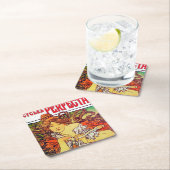 サイクルの完全、ミュシャ スクエアペーパーコースター (インサイチュ)