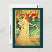 サイクルクレメントヴィンテージ自転車ポスター ポストカード (正面/裏面)