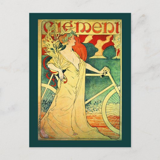 サイクルクレメントヴィンテージ自転車ポスター ポストカード (正面)