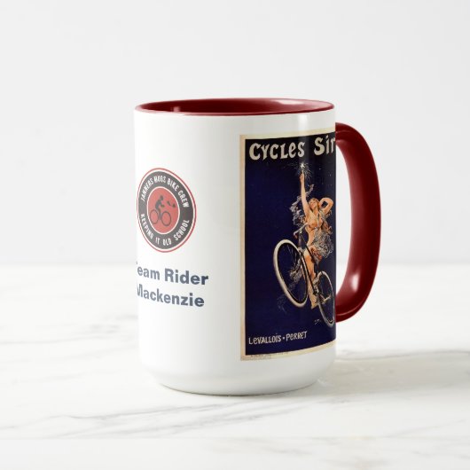 サイクルグラディエーターレトロヴィンテージサイクリング名前の追加 マグカップ (正面右)