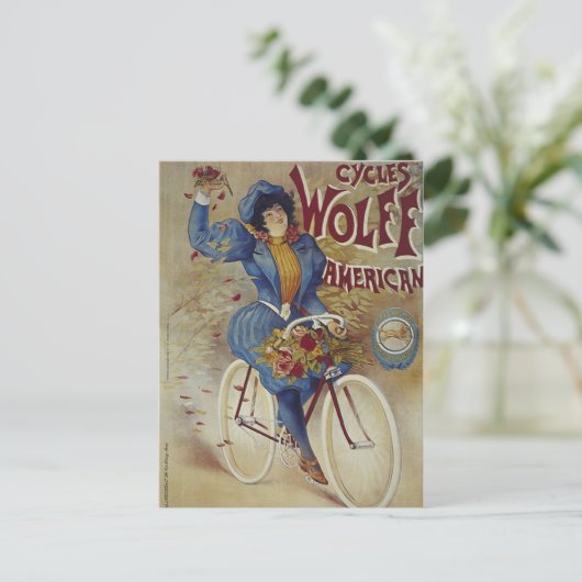 サイクルズ・ウルフ アメリカン自転車ポスター ポストカード (スタンド正面)