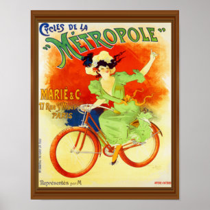 サイクルドラメトロポールヴィンテージフランスの自転車 ポスター