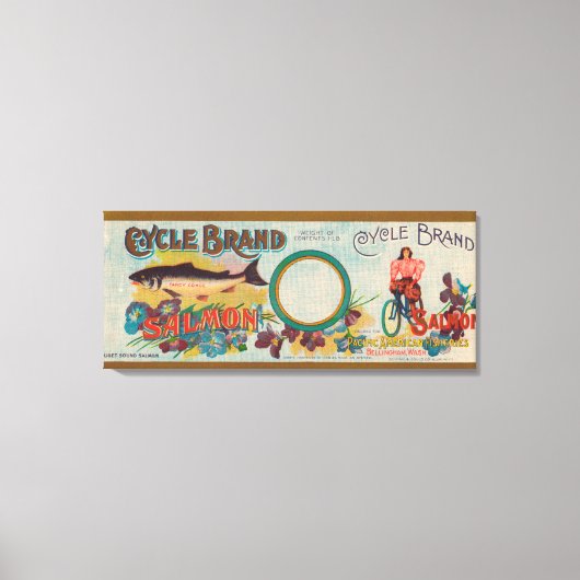 サイクルブランドサーモンラベル キャンバスプリント (正面)