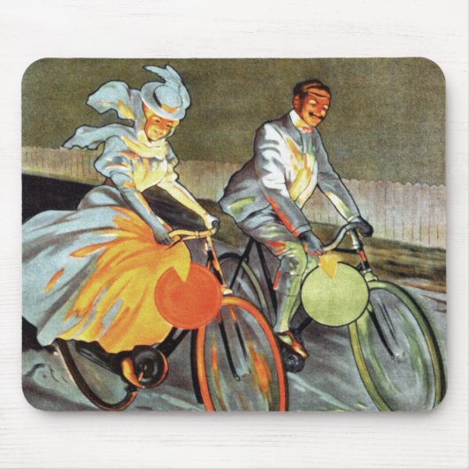 サイクルプジョーヴィンテージ自転車アート マウスパッド (正面)