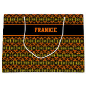 サイクルホイールパターン名前をカスタムする ラージペーパーバッグ (正面)