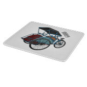 サイクルリクショーの漫画イラストレーション カッティングボード (角)