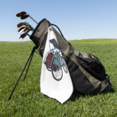 サイクルリクショーの漫画イラストレーション ゴルフタオル (グリーン)