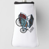 サイクルリクショーの漫画イラストレーション ゴルフヘッドカバー (回転90)