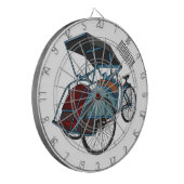 サイクルリクショーの漫画イラストレーション ダーツボード (正面左)