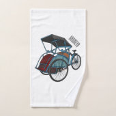 サイクルリクショーの漫画イラストレーション バスタオルセット (ハンドタオル)