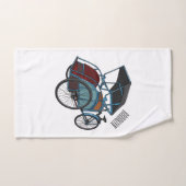サイクルリクショーの漫画イラストレーション バスタオルセット (ハンドタオル)