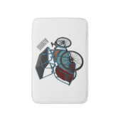 サイクルリクショーの漫画イラストレーション バスマット (正面縦)