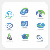 サイクルレーシングアイコン スクエアシール (正面)